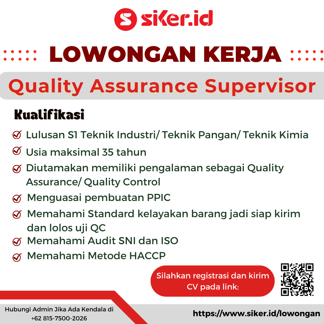Quality Assurance Supervisor - PT Bisnis Rakyat Indonesia